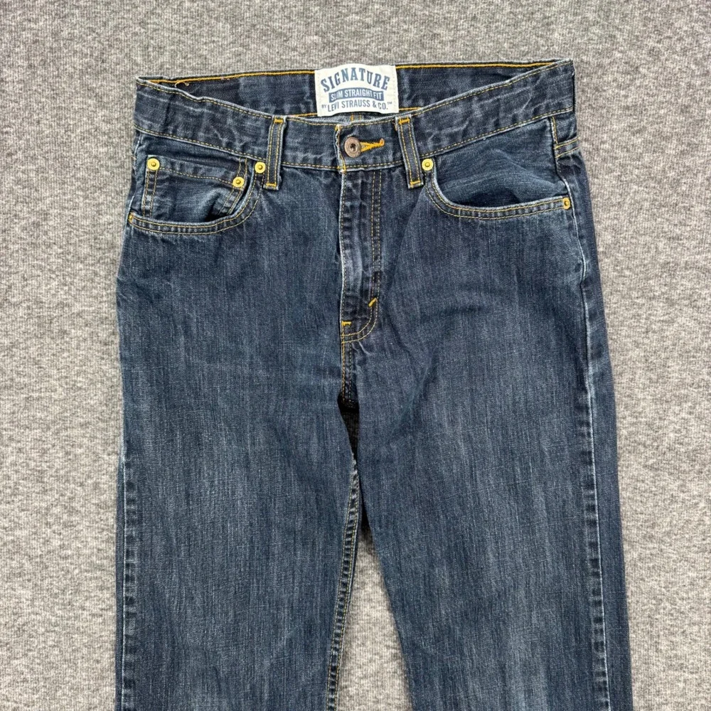 Signature by‎ Levi Strauss Boys Slim Straight Jeans Dark Wash Cotton 18 Regular